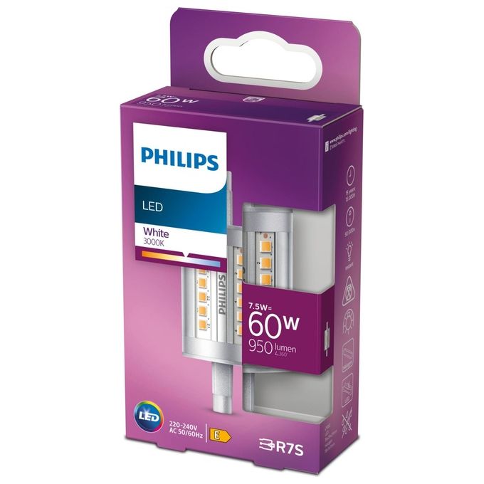 Philips Linear Faretto Led 60W R7S 78mm Bianco
