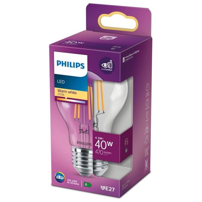Philips Goccia Lampadina Led 40W e27 Luce Bianco Freddo