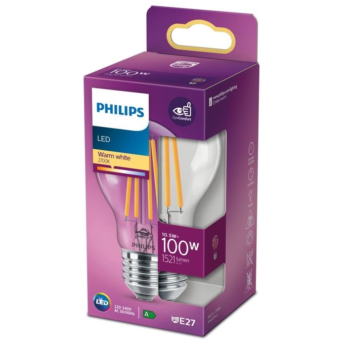 Philips Goccia Lampadina Led 100W e27 Luce Bianco Caldo