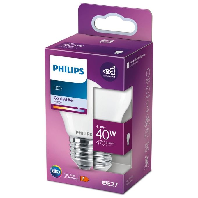 Philips Sfera Lampadina Led 40W e27 Luce Bianco Freddo