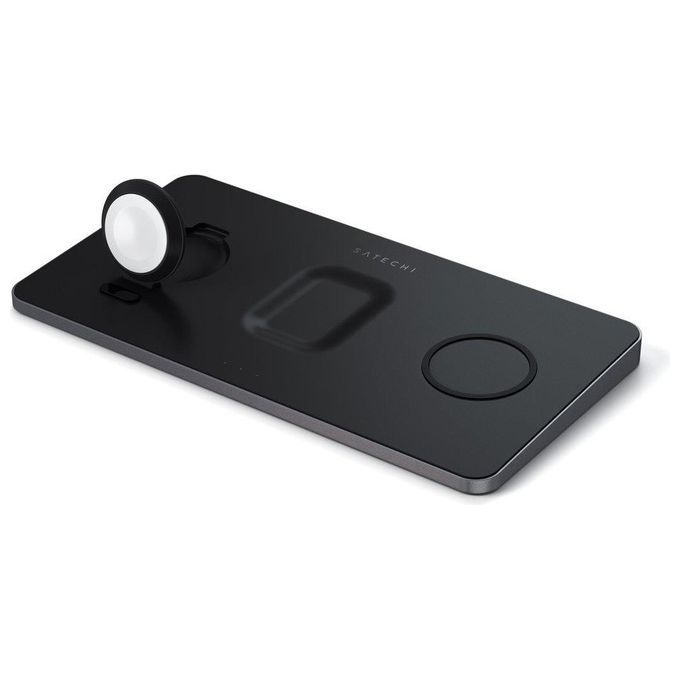 Satechi ST-X3TWCPM Statione di Ricarica Wireless per iPhone AirPods Apple Watch 15 W con Porta USB-C 24 W colore Nero