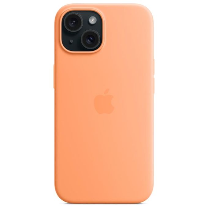 Apple MT0W3ZM-A Custodia in Silicone con MagSafe per iPhone 15 Protezione Anticaduta e Antigraffio Ricarica Wireless Compatibile colore Orange Sorbet