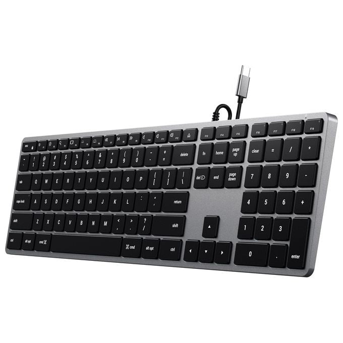 Satechi ST-UCSW3M-IT Slim W3 Tastiera Cablata USB-C QWERTY Italiano Retroilluminata colore Grigio