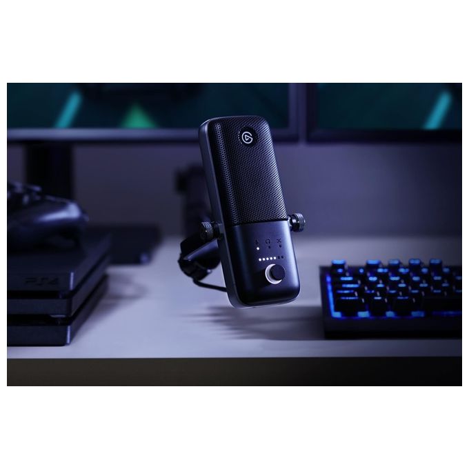 Elgato 10MAB9901 Wave:3 Microfono USB da Tavolo 24 bit 96 kHz Capsula Cardioide Clipguard Software Wave Link incluso colore Nero