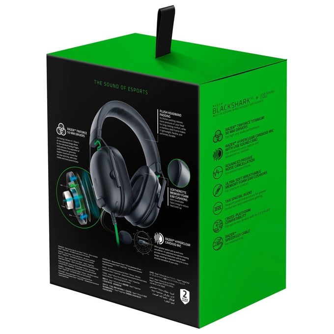 Razer Blackshark V2 X Cuffia Padiglione Auricolare Nero-Verde