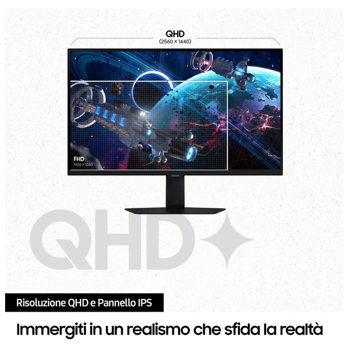 Samsung LS27DG500EUXEN Odyssey G5 Monitor Gaming 27'' IPS QHD 2560x1440 180Hz 1ms AMD FreeSync DisplayHDR 400 Pivot colore Nero