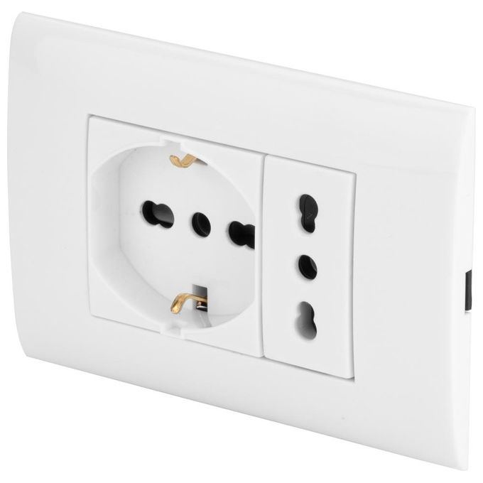 Polypool KIT_ Placca + Frutto Placca Premontata con Frutto 10-16a e St. Italiano 10-16a