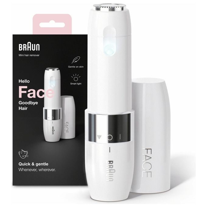 Braun FS1000 Face Mini Depilatore Elettrico Donna Viso Smartlight colore Bianco