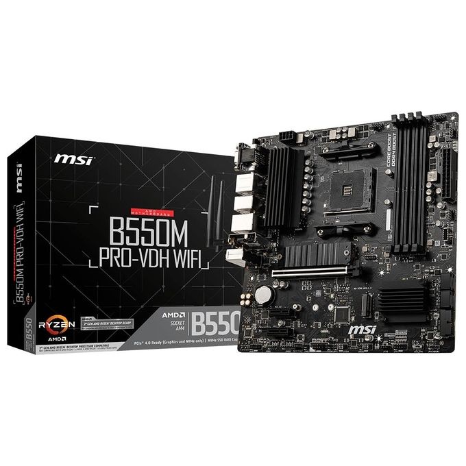 MSI B550M PRO-VDH WIFI Scheda madre AMD B550 Socket AM4 DDR4 128 GB M.2 Wi-Fi 5 Bluetooth 4.2 colore Nero