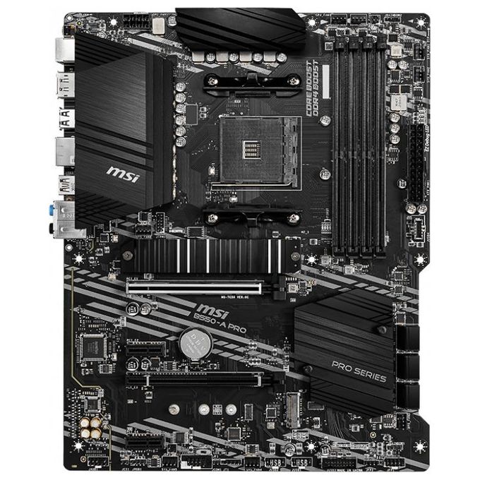 MSI B550-A PRO Scheda Madre ATX AM4 DDR4, USB 3.2 Gen2, 2xM.2, HDMI, DisplayPort, ‎Nero