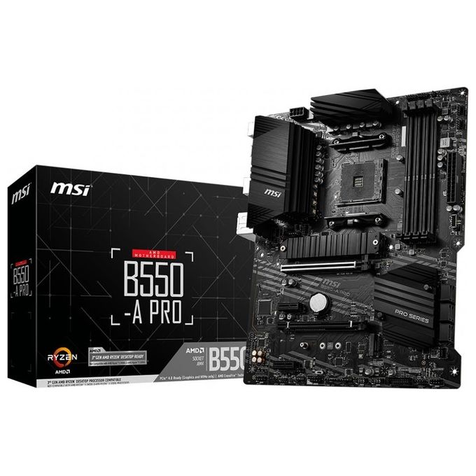 MSI B550-A PRO Scheda Madre ATX AM4 DDR4, USB 3.2 Gen2, 2xM.2, HDMI, DisplayPort, ‎Nero