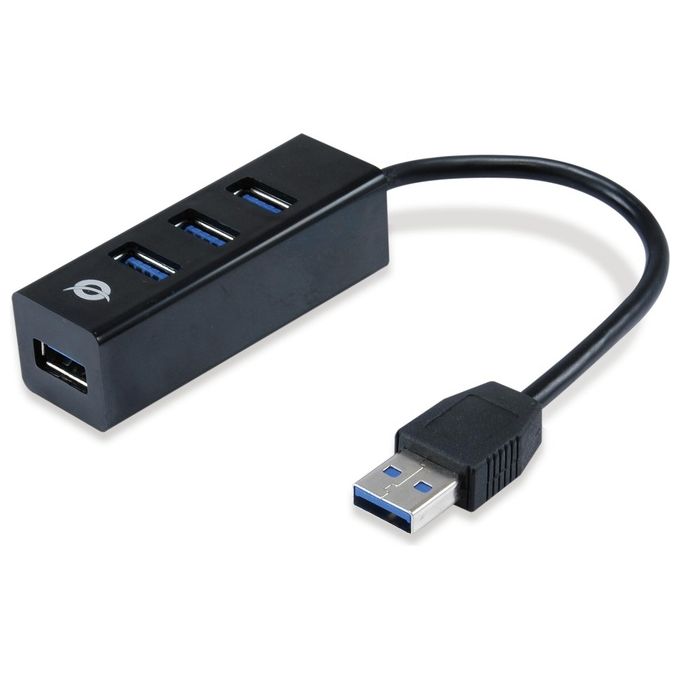 Conceptronic HUBBIES04B Hub di Interfaccia Usb 3.2 Gen 1 Type-A 5000Mbit-s Nero