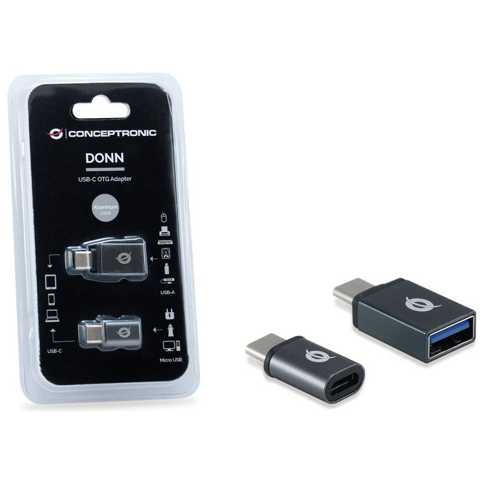 Conceptronic Adattatore OTG da Usb-C a Usb-A e Usb-C a Micro Usb
