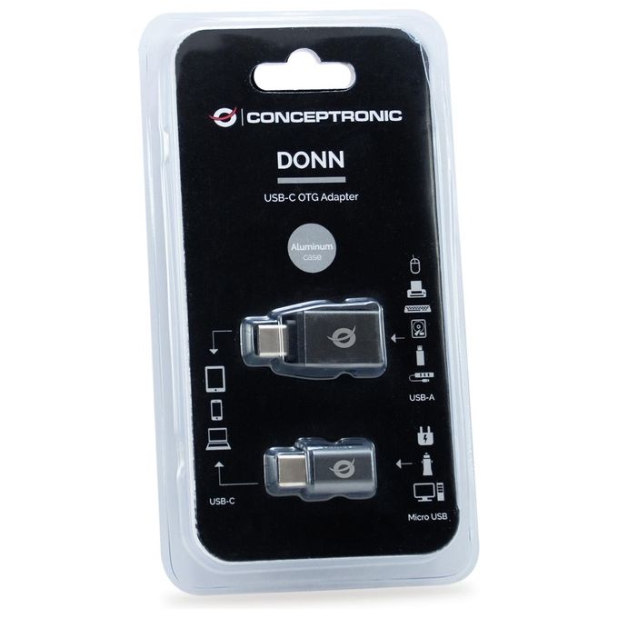 Conceptronic Adattatore OTG da Usb-C a Usb-A e Usb-C a Micro Usb
