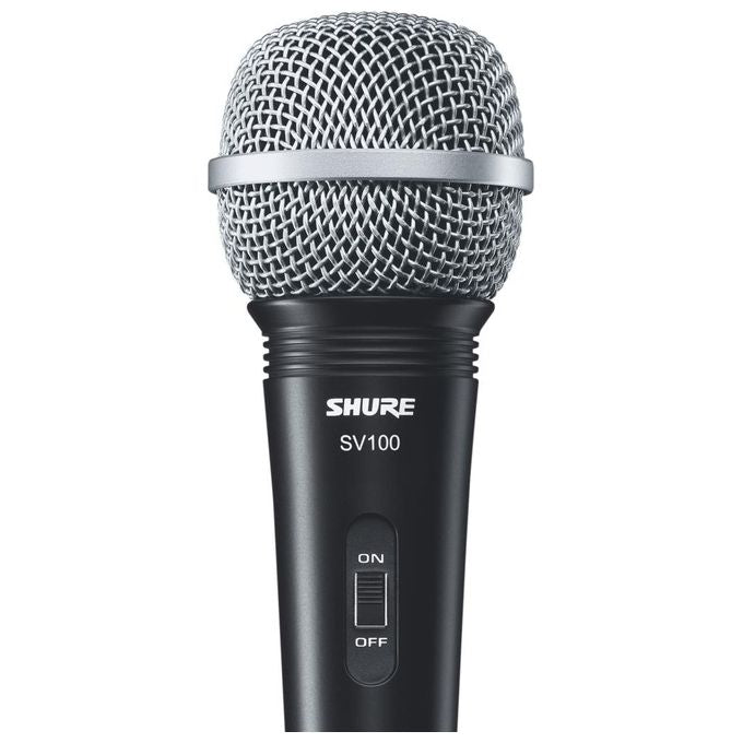 Shure SV100-W Microfono Dinamico Unidirezionale Cardioide Cablato con Interruttore On-Off colore Nero