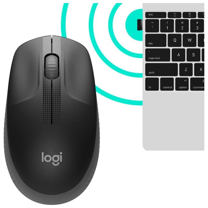 Logitech M190 Mouse Rf Wireless Ottico 1000 Dpi Ambidestro Nero