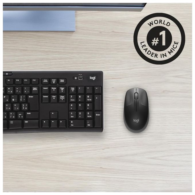 Logitech M190 Mouse Rf Wireless Ottico 1000 Dpi Ambidestro Nero