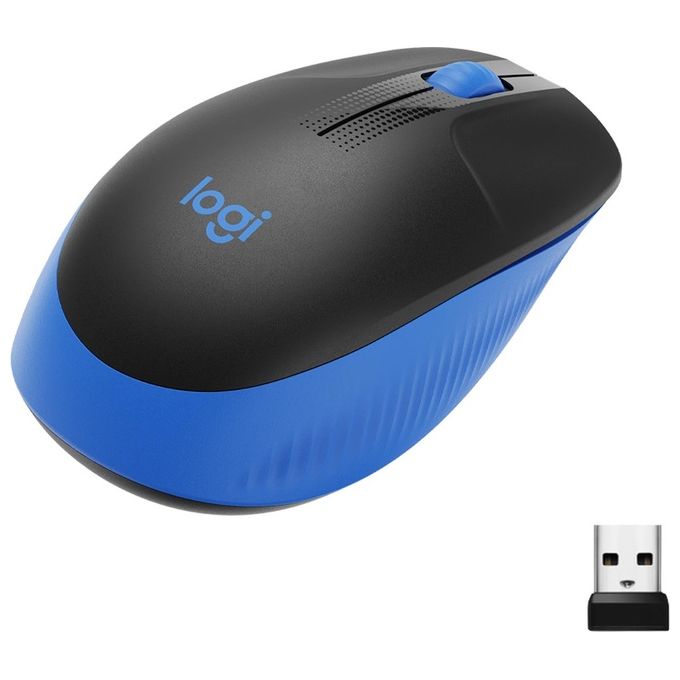 Logitech M190 Mouse Rf Wireless Ottico 1000 Dpi Ambidestro Blu