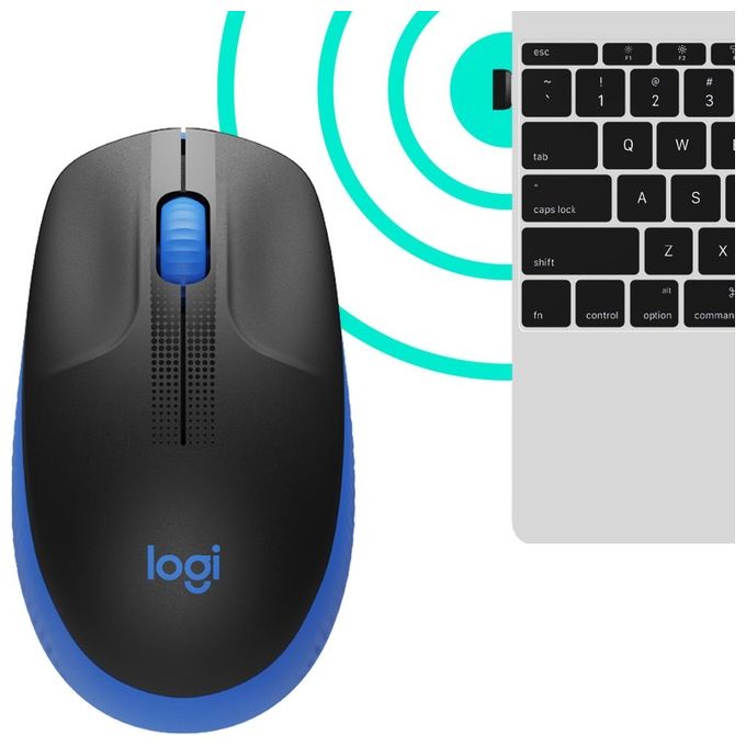 Logitech M190 Mouse Rf Wireless Ottico 1000 Dpi Ambidestro Blu