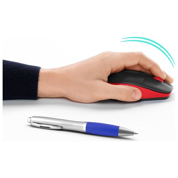 Logitech M190 Mouse Rf Wireless Ottico 1000 Dpi Ambidestro Rosso