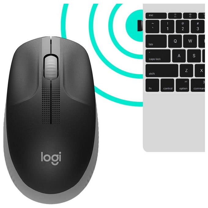 Logitech M190 Mouse Rf Wireless Ottico 1000 Dpi Ambidestro Grigio