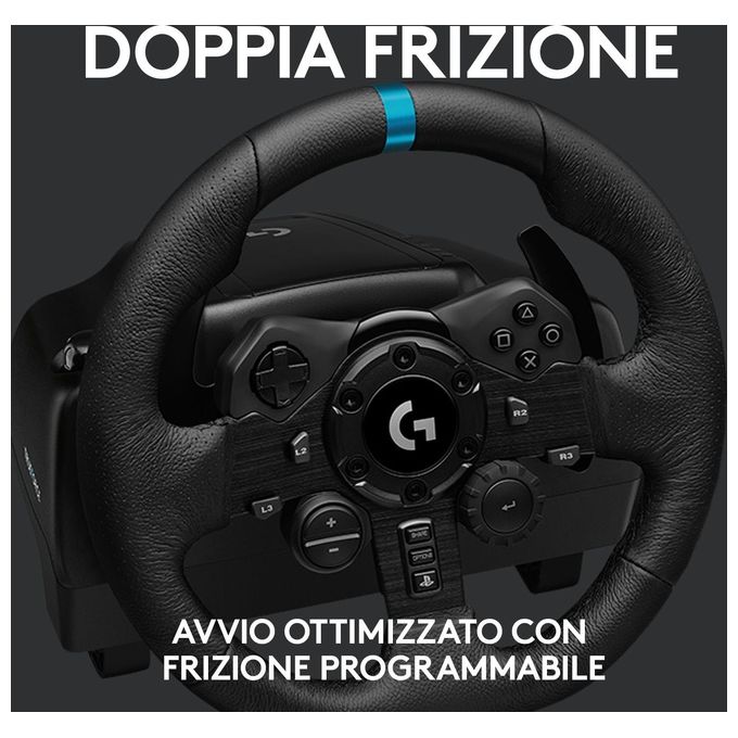 Logitech G923 Volante da Corsa con Pedali TRUEFORCE 900° Ritorno di Forza PS5 PS4 PC colore Nero