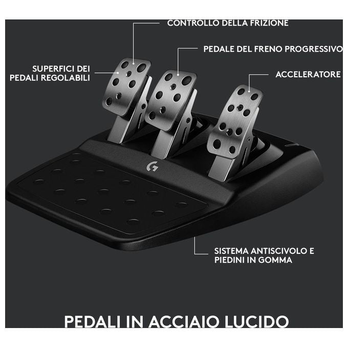 Logitech G923 Volante da Corsa con Pedali TRUEFORCE 900° Ritorno di Forza PS5 PS4 PC colore Nero