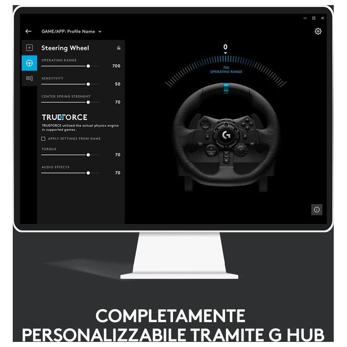 Logitech G923 Volante da Corsa con Pedali TRUEFORCE 900° Ritorno di Forza PS5 PS4 PC colore Nero