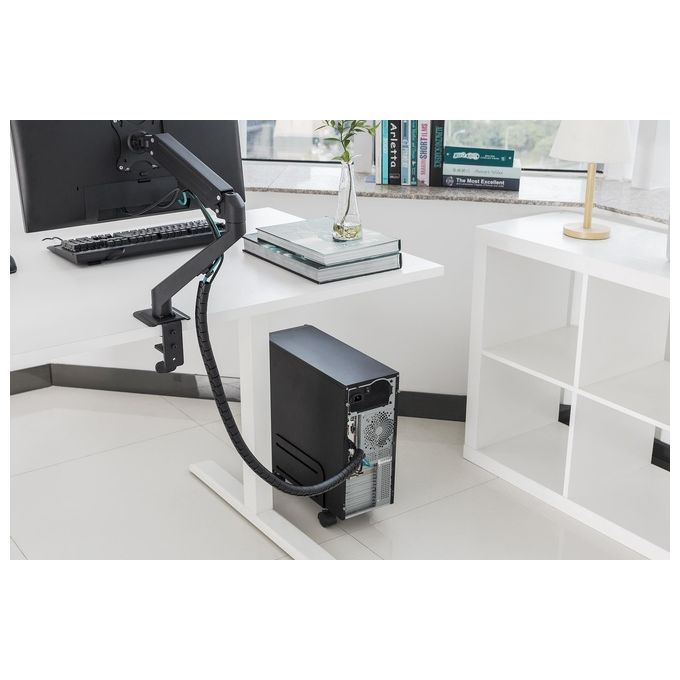 Digitus DA-90508 Guaina Intrecciata per Cavi Spirale Flessibile 5 m con Attrezzo Inserimento Scrivania Parete colore Nero