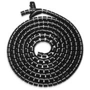 Digitus DA-90508 Guaina Intrecciata per Cavi Spirale Flessibile 5 m con Attrezzo Inserimento Scrivania Parete colore Nero