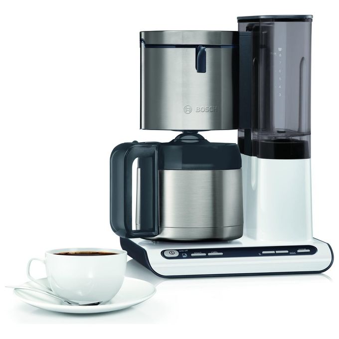 Bosch TKA8A681 Styline Macchina da caffe' con Filtro 1.1 L 1100 W Timer Programmabile Spegnimento Automatico colore Bianco