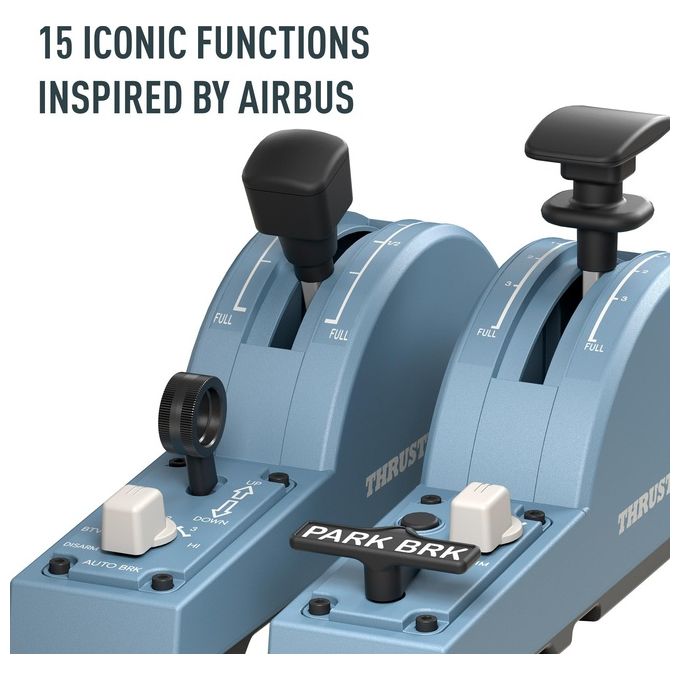 Thrustmaster TCA QUADRANT ADD-ON Airbus Edition Simulatore di Volo PC Tecnologia H.E.A.R.T 2 Assi 10 Pulsanti colore Blu