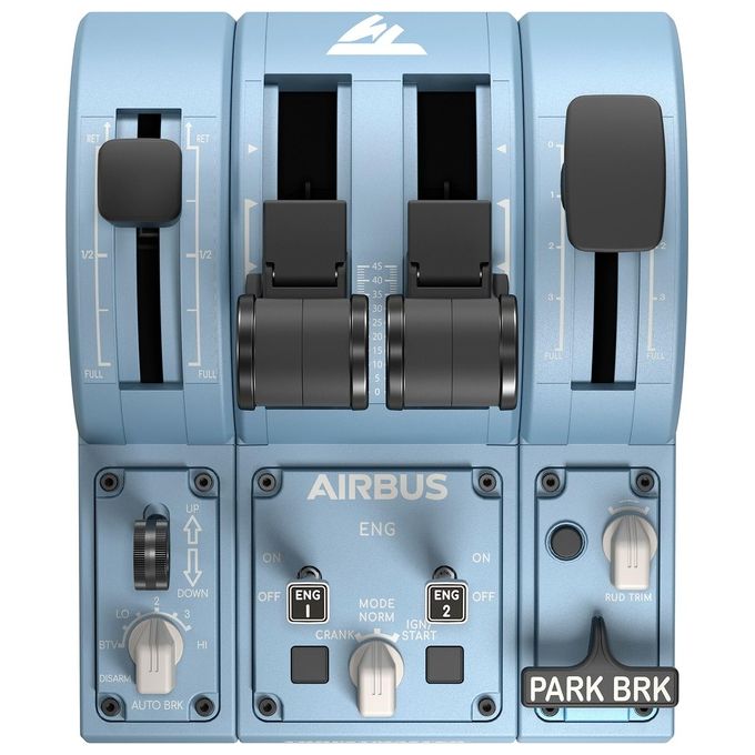 Thrustmaster TCA QUADRANT ADD-ON Airbus Edition Simulatore di Volo PC Tecnologia H.E.A.R.T 2 Assi 10 Pulsanti colore Blu