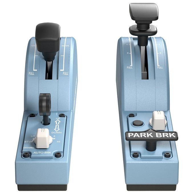 Thrustmaster TCA QUADRANT ADD-ON Airbus Edition Simulatore di Volo PC Tecnologia H.E.A.R.T 2 Assi 10 Pulsanti colore Blu