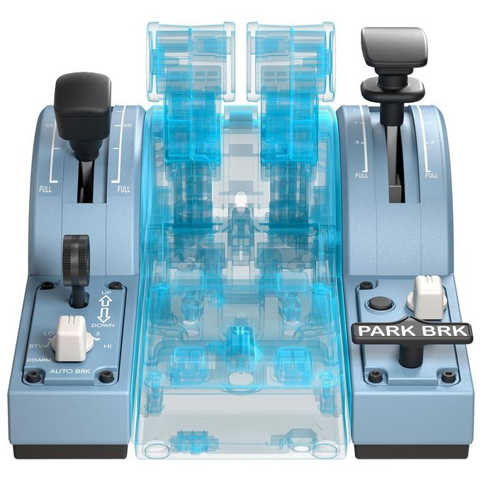 Thrustmaster TCA QUADRANT ADD-ON Airbus Edition Simulatore di Volo PC Tecnologia H.E.A.R.T 2 Assi 10 Pulsanti colore Blu