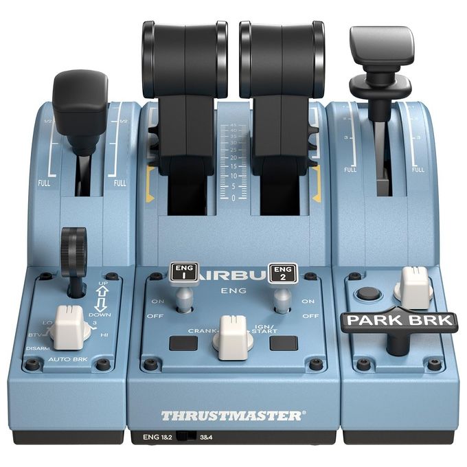 Thrustmaster TCA QUADRANT ADD-ON Airbus Edition Simulatore di Volo PC Tecnologia H.E.A.R.T 2 Assi 10 Pulsanti colore Blu
