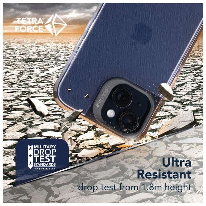 Cellularline TETRACIPH14T Tetra Force Strong Guard Cover iPhone 14 Antibatterica Anti-Shock colore Nero