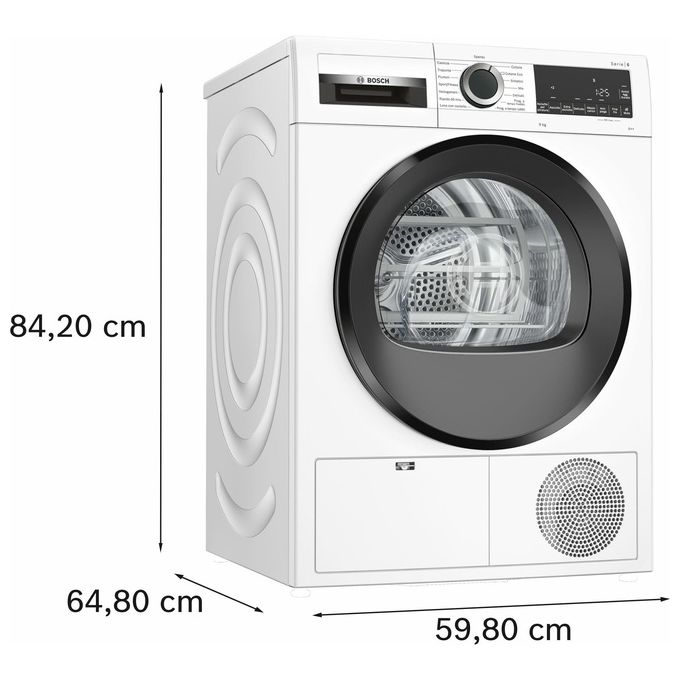 Bosch Serie 6 Asciugatrice a Pompa di Calore 9Kg Classe Energetica A con Filtro EasyClean