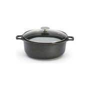 DE BUYER 8311.28 Choc Extreme Casseruola Antiaderente con Coperchio in Vetro Diametro 28 cm Capacita' 6.6-7 L Forno fino a 220°C Induzione colore Nero