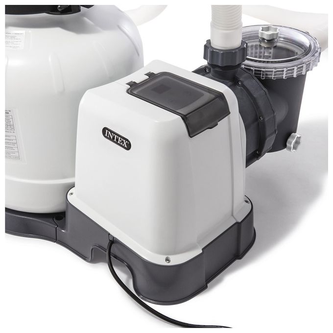 Intex Pompa a Sabbia 10000 L-H Flusso Acqua da 10.500 L-H, Flusso Sistema Da 8.000 L-H Bianco