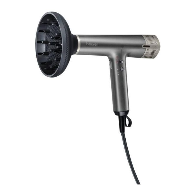 Beurer HC2RGLAMOURPLUS Glamour Plus Asciugacapelli 1700W Ioni 3 velocita' 4 temperature con Diffusore colore Grigio