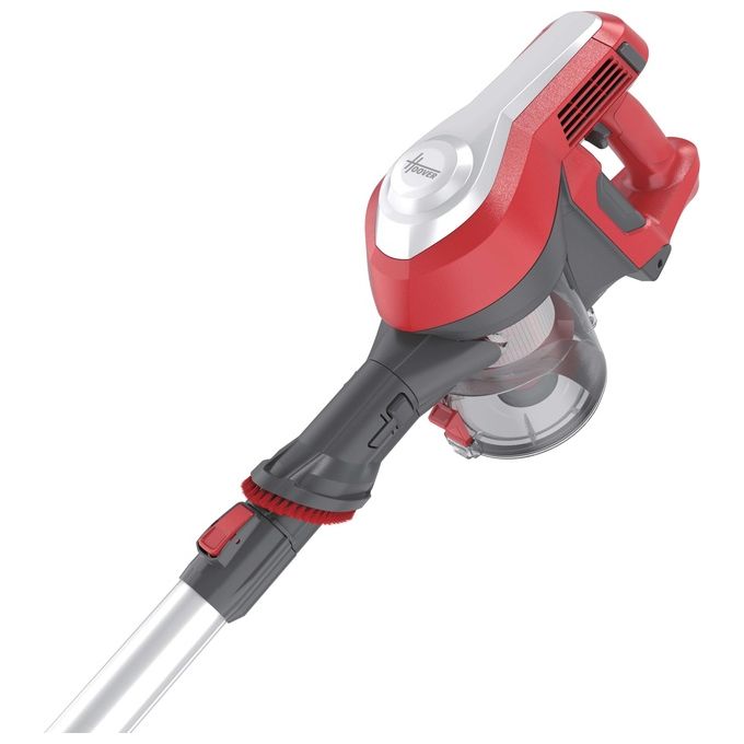 Hoover HF122RH 011 H-Free 100 Aspirapolvere Scopa Senza Filo Ciclonica Senza Sacchetto 0.9 L 170 W autonomia 40 min colore Argento Rosso