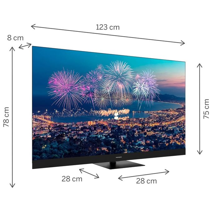 Thomson 55QG6C14 Q70 Series Smart TV QLED 55'' 4K Ultra HD Google TV Dolby Vision Dolby Atmos Wi-Fi colore Nero