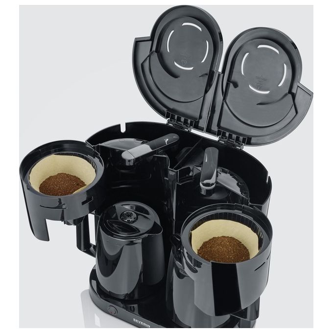 Severin 9315 Macchina da caffe' a doppio filtro con 2 taniche termiche 1 6 L 800 W indicatore livello acqua integrato colore Nero