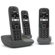 Gigaset AE690A Telefono Cordless DECT Trio Segreteria Telefonica Vivavoce Rubrica 100 Voci colore Antracite