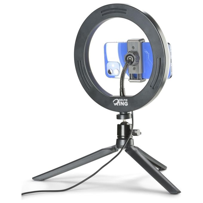 Cellular Line Anello Luminoso a Led con Treppiedi per Selfie