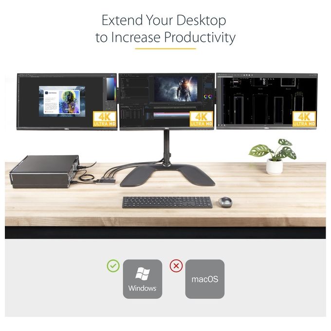 Startech MST14DP123DP Hub Mst Displayport a 3 Porte  Dp 1.4