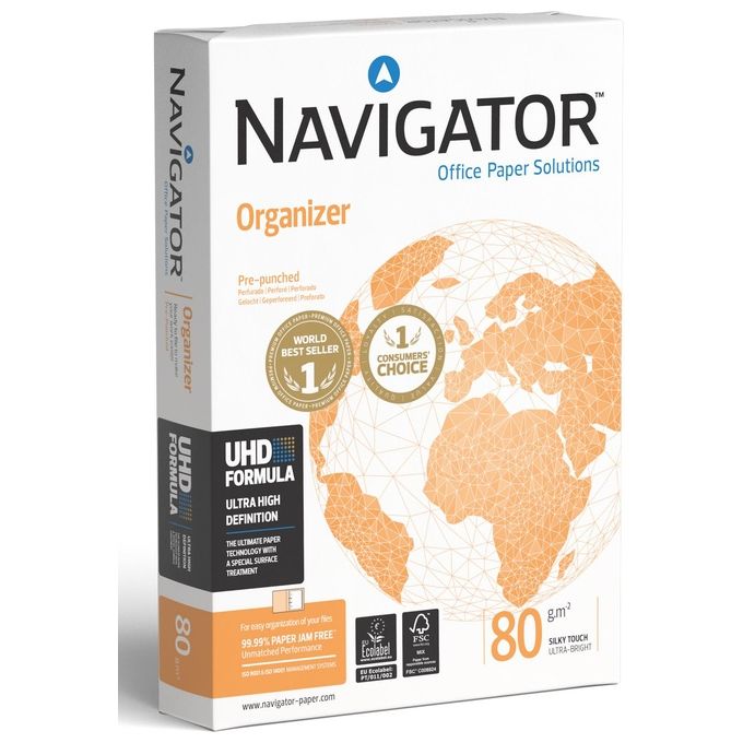 Navigator Organizer 4 Fori Formato A4 80Gr Confezione da 5 Risme