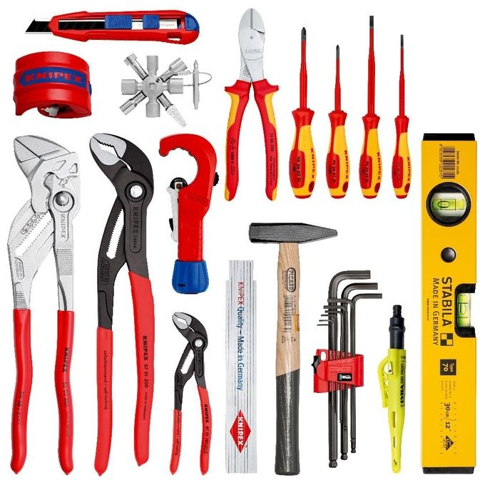 KNIPEX 00 21 50 S Zaino porta attrezzi Modular X18 per idraulici 17 pezzi Capacita' 18 litri Carico max 15 Kg con cinghie MOLLE e chiusure FIDLOCK colore Nero