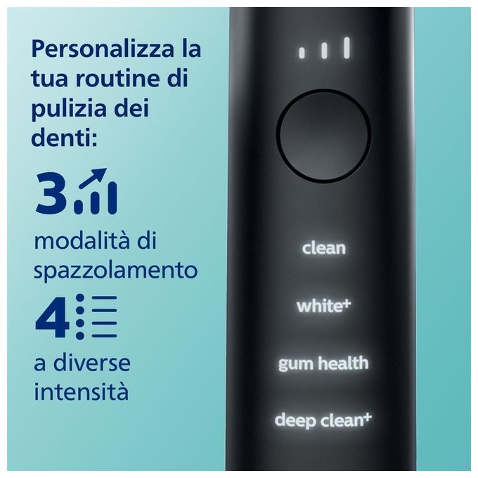 Philips HX991454 Sonicare DiamondClean 9000 Spazzolino elettrico sonico 4 modalita' timer autonomia 2 settimane confezione doppia colore Nero